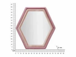 Espejo hexagonal de pared moderno con marco de terciopelo Tony Rosa Discount