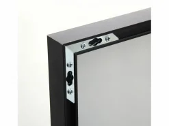 Espejo irrompible de cuerpo entero, 165x60cm, espejo de pie para colgar o apoyar en la pared, espejo de suelo con soporte, color Negro Sale
