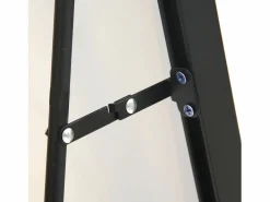 Espejo irrompible de cuerpo entero, 165x60cm, espejo de pie para colgar o apoyar en la pared, espejo de suelo con soporte, color Negro Sale