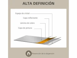 Homcom Espejo Kendra forma irregular marco madera natural 50x70x2,1 cm Color natural claro Hot