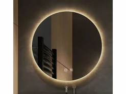 Rea Espejo LED redondo de 50cm con iluminación y función calefactora Blanco Outlet