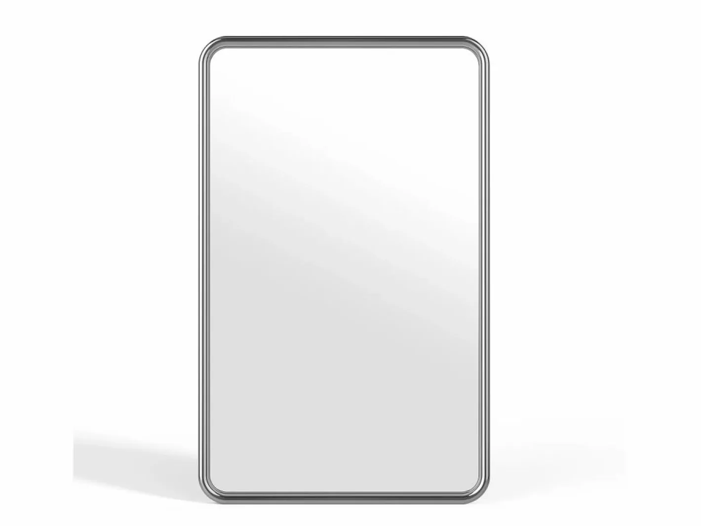 OZAIA Espejo mural rectangular metálico, An. 50 x Alt. 80 cm, Cromado, REFLEYA Plateado
