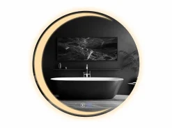NETTLIFE Accesorios De Cuarto De Baño|Espejo De Cuarto De Baño|Espejo con Iluminación Espejo de Baño Redondo LED Espejo de Baño IP44 60cm Espejo de Baño Redondo con Táctil