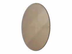 Espejo ovalado con marco de hierro, estilo retro antiguo, para colgar en la pared, de cristal y MDF, (65 x 3 x 100 cm) Plateado Outlet