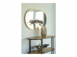 Les Tendances Espejo ovalado de aluminio MADRID – L 50 x H 70 cm-Color Negro Best
