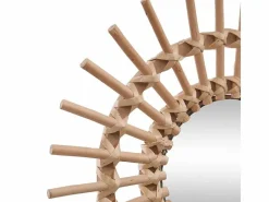 Espejo pequeño de rattan marrón 30x11cm^Atmosphera New