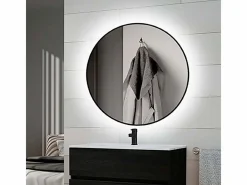 Espejo redondo con iluminación decorativa LED Zeus para baño y hogar Transparente