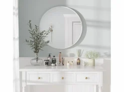 DripeX Accesorios De Cuarto De Baño|Espejo De Cuarto De Baño|Espejo redondo de pared, espejo HD moderno de 60x60cm en el entorno para decorar, baño, dormitorio,