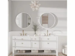 DripeX Accesorios De Cuarto De Baño|Espejo De Cuarto De Baño|Espejo redondo de pared, espejo HD moderno de 60x60cm en el entorno para decorar, baño, dormitorio,