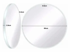 DripeX Accesorios De Cuarto De Baño|Espejo De Cuarto De Baño|Espejo redondo de pared, espejo HD moderno de 60x60cm en el entorno para decorar, baño, dormitorio,