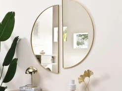 Espejo semicircular design de metal - Ancho 50 x Alt. 100 cm - - GAVRA^OZAIA Clearance