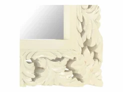 Espejo tallado a mano 50x50 cm Madera maciza de mango^ Clearance
