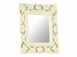 Espejo tallado a mano 50x50 cm Madera maciza de mango^ Clearance