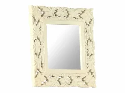 Espejo tallado a mano 50x50 cm Madera maciza de mango^ Clearance