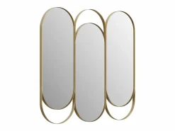 OZAIA Espejo De Pared|Espejo|Espejo tríptico art déco de metal - L.76 x Alt. 69.5 cm - - JICHIMI