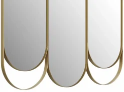 OZAIA Espejo De Pared|Espejo|Espejo tríptico art déco de metal - L.76 x Alt. 69.5 cm - - JICHIMI