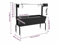 Espetón de asado/barbacoa eléctrica de acero inoxidable^vidaxl Clearance
