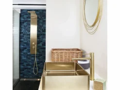 Essebagno Columna De Ducha|Essekadra panel de ducha mecánico oro cepillado