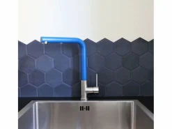 Esseloki Mezclador para fregadero de acero inoxidable con caño azul^Essebagno Online