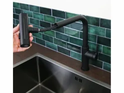 Essebagno Grifo De Cocina|Esserain Mezclador de fregadero con teleducha extraíble en mate