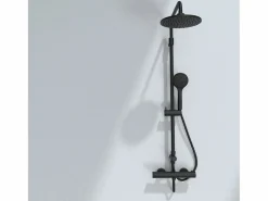Essebagno Essesmart columna de ducha sin mezclador negra Negro Hot