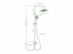 Essebagno Essesmart columna de ducha sin mezclador negra Negro Hot