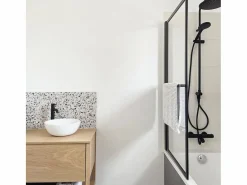 Essebagno Essesmart columna de ducha sin mezclador negra Negro Hot