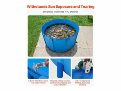 Estanque para Peces SucceBuy de Lona, Estanque Elevado de 3100L, Acuario Plegable en PVC para Koi, Acuario Redondo para Peces Dorados con Marco Robusto^ Online