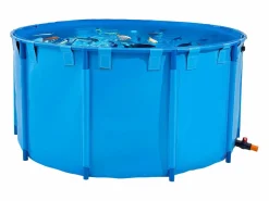 Estanque para Peces SucceBuy de Lona, Estanque Elevado de 3100L, Acuario Plegable en PVC para Koi, Acuario Redondo para Peces Dorados con Marco Robusto^ Online