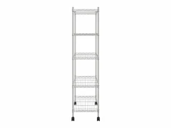 Estante almacenaje 5 niveles ruedas 75x35x155 cm cromado 250 kg ES697321^ New