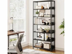 Tribesigns Estante de biblioteca de 6 niveles, estante estrecha y muy alta de 190 cm, estantes independientes, 70 x 30 x 190 cm Negro Discount