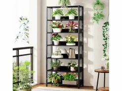 Tribesigns Estante de biblioteca de 6 niveles, estante estrecha y muy alta de 190 cm, estantes independientes, 70 x 30 x 190 cm Negro Discount