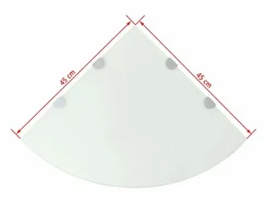 Estante de esquina con soportes cromados vidrio 45x45 cm ES515316^ Clearance