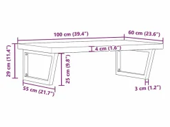 Estante de lavabo de pared de acero y madera maciza de haya^vidaxl Best