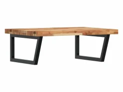 Estante de lavabo de pared acero y madera maciza de acacia^vidaxl Clearance