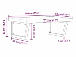 Estante de lavabo de pared acero y madera maciza de acacia^vidaxl Clearance