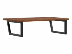Estante de lavabo de pared de acero y madera maciza de roble^vidaxl Clearance
