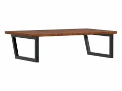 Estante de lavabo de pared de acero y madera maciza de roble^vidaxl Clearance