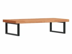 Estante de lavabo de pared de acero y madera maciza de haya^vidaxl Outlet