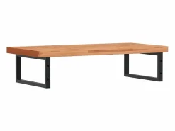 Estante de lavabo de pared de acero y madera maciza de haya^vidaxl Outlet
