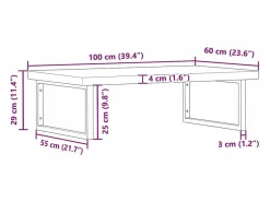 Estante de lavabo de pared de acero y madera maciza de roble^vidaxl Sale