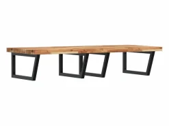 vidaxl Estante de lavabo de pared acero y madera maciza de acacia Marru00f3n Best