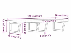 vidaxl Estante de lavabo de pared acero y madera maciza de acacia Marru00f3n Best