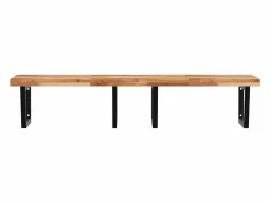 vidaxl Estante de lavabo de pared acero y madera maciza de acacia Marru00f3n Best