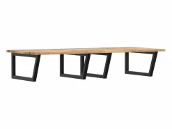 Estante de lavabo de pared acero y madera maciza de acacia^vidaxl Online