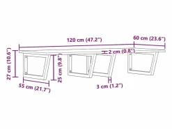 Estante de lavabo de pared acero y madera maciza de acacia^vidaxl Online