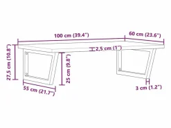 vidaxl Estante de lavabo de pared de acero y madera maciza de haya Marru00f3n Online