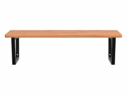 vidaxl Estante de lavabo de pared de acero y madera maciza de haya Marru00f3n Online