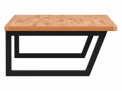 vidaxl Estante de lavabo de pared de acero y madera maciza de haya Marru00f3n Online