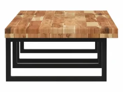 vidaxl Estante de lavabo de pared acero y madera maciza de acacia Marru00f3n Hot